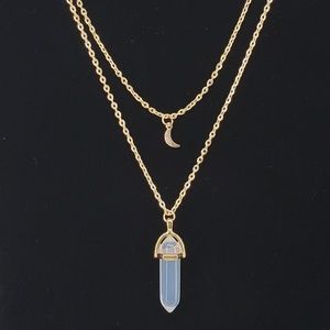 Dark Rose Boutique Jewelry - Moon Chakra Quartz Boho Necklace Dark Rose Boutique Jewelry - Moon Chakra Quartz Boho Necklace